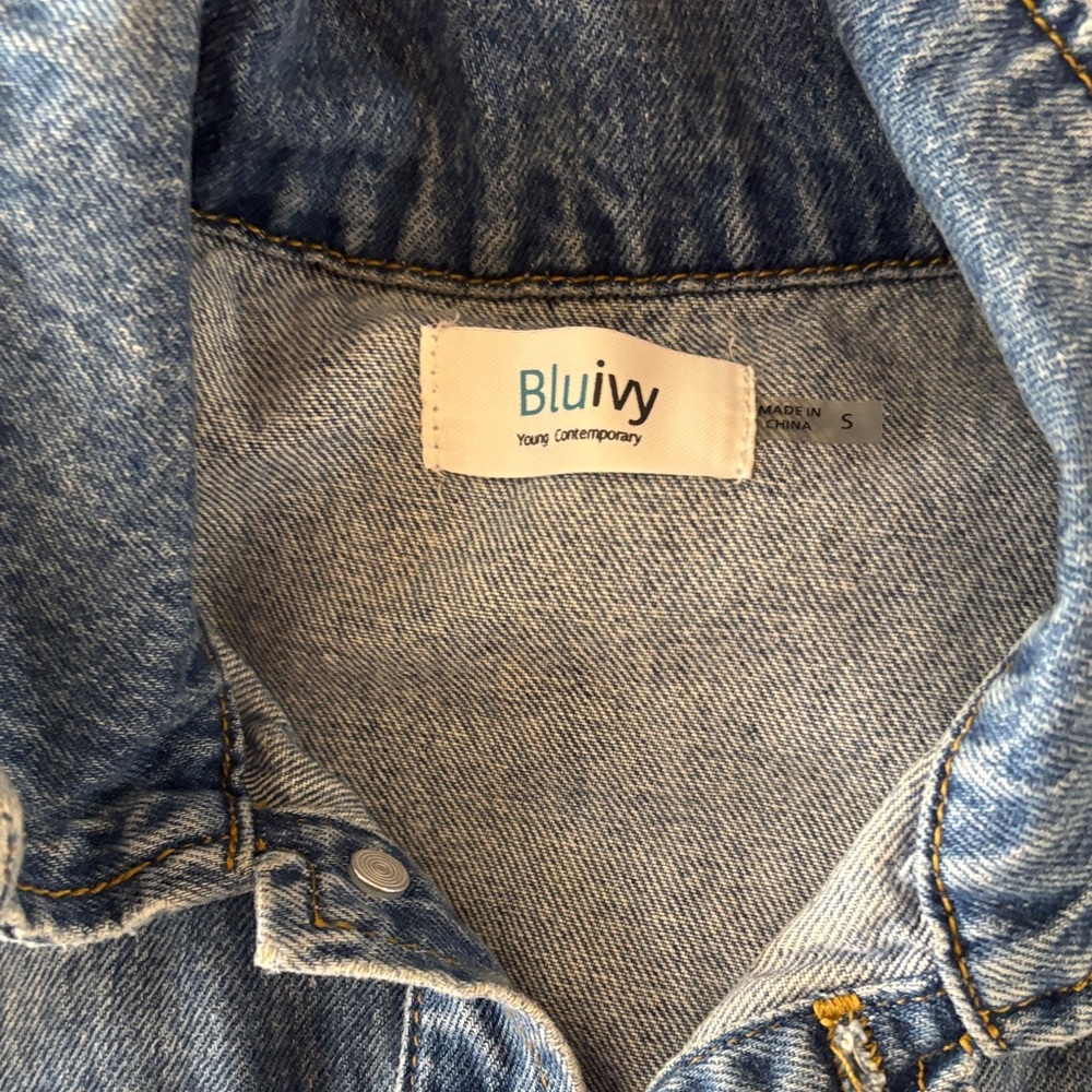 Bluivy Denim Sleeveless Jumpsuit in Blue - Picture 2 of 6